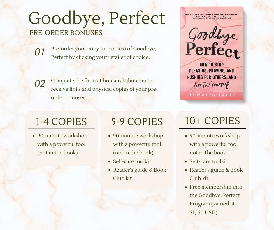 Goodbye Perfect — pre-order bonus tiers graphic