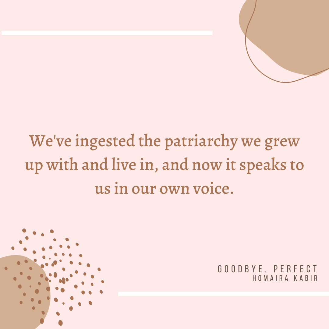 Goodbye Perfect — Patriarchy & Voice quote graphic