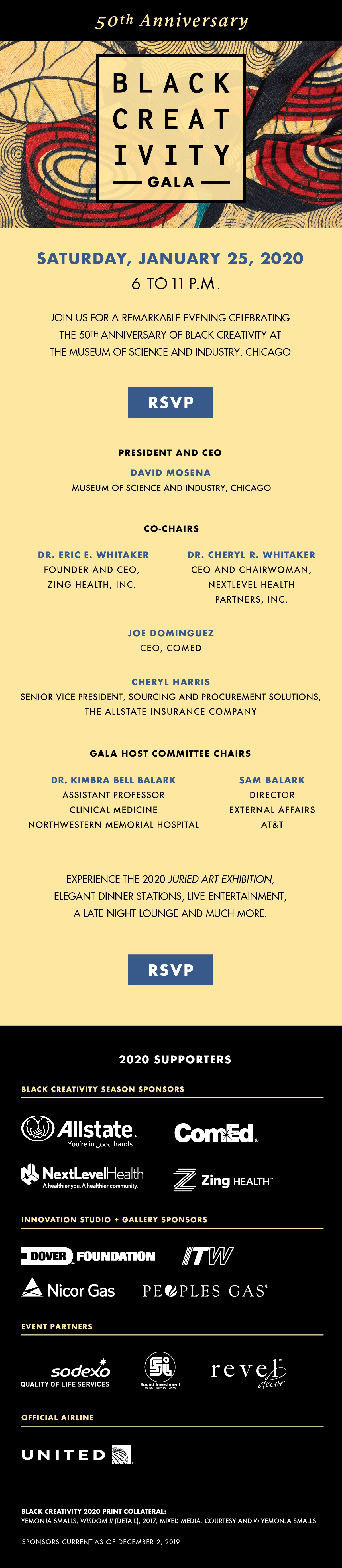 Black Creativity Gala 50th Anniversary evite